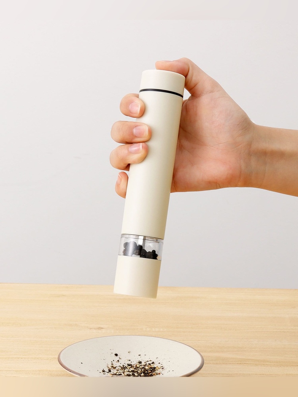 3COINS Electric Salt and Pepper Grinder_ Color : Cream_NWT